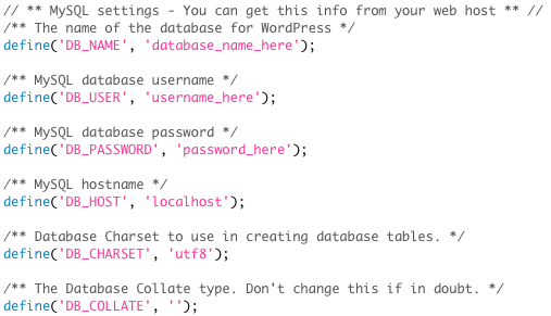 WP-config file 