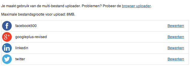 Upload Social media icons