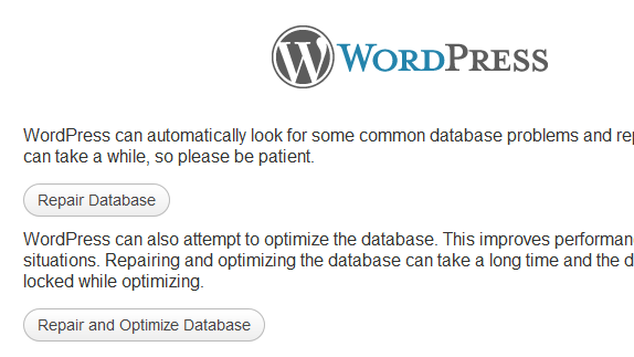 WordPress database repareren