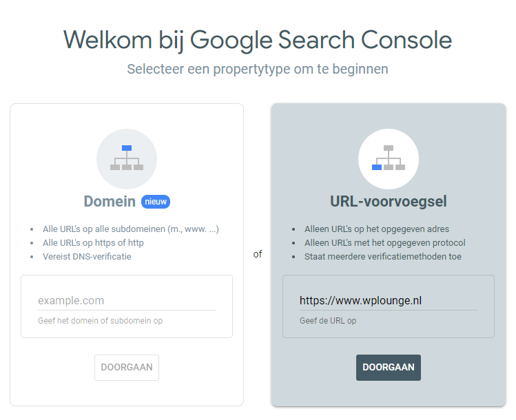 Search Console koppeling maken