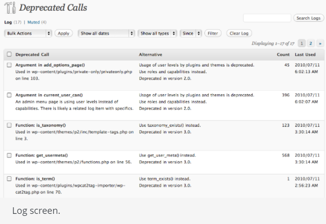 deprecated calls plugin