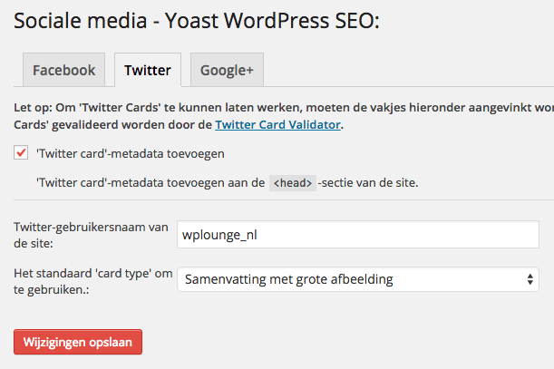 Yoast Twitter Cards