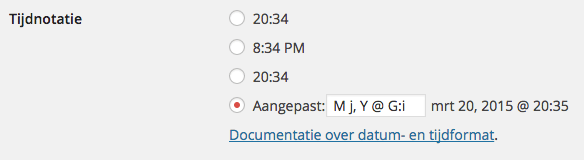 Automatisch voorbeeld tijdnotatie