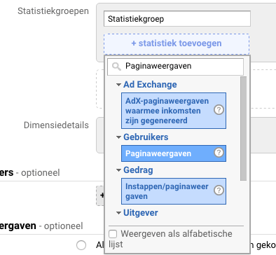 Statistiekgroep toevoegen