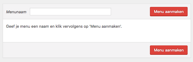 Nieuw menu aanmaken