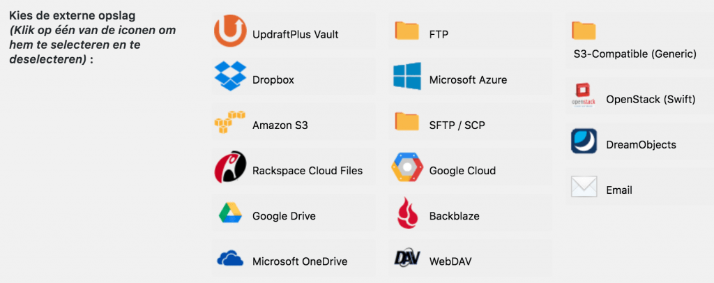 Diensten voor backups