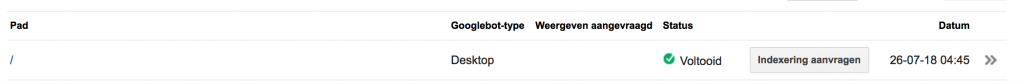Indexering aanvragen