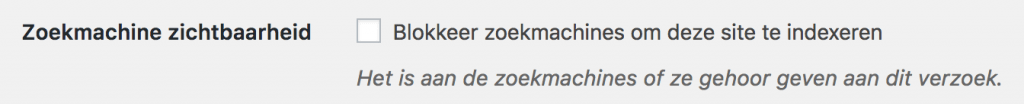 Zoekmachines blokkeren