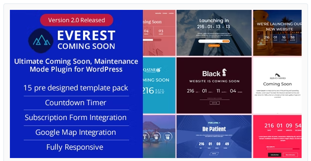Everest Coming Soon plugin voor WordPress Maintenance Mode