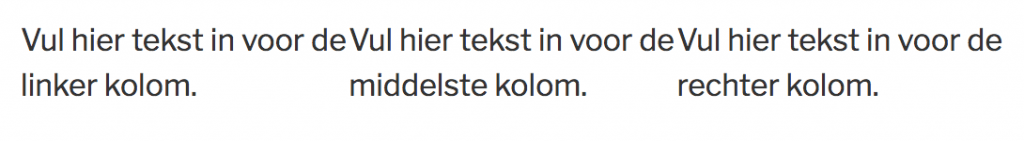 Resultaat drie kolommen
