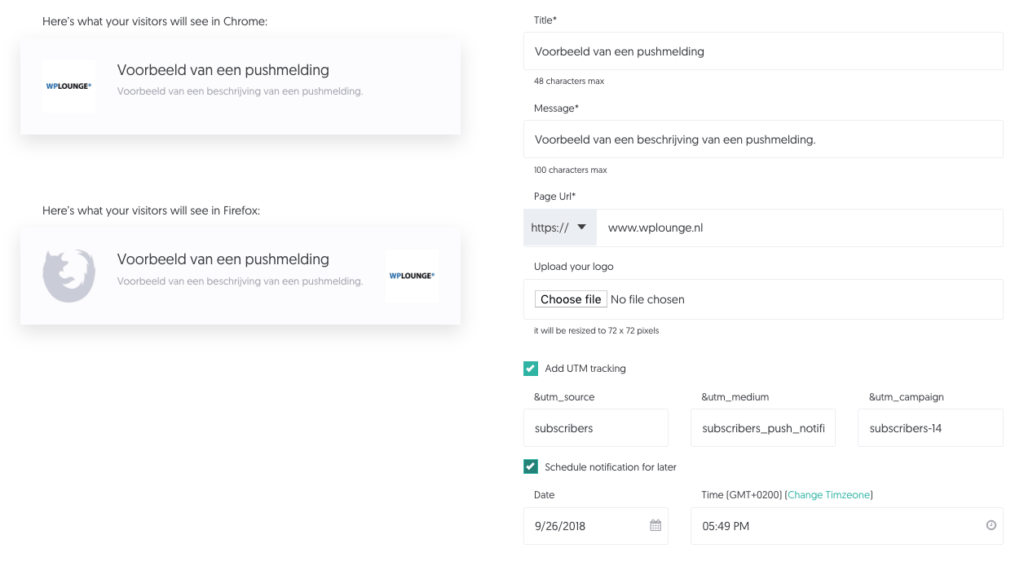 Pushmelding maken