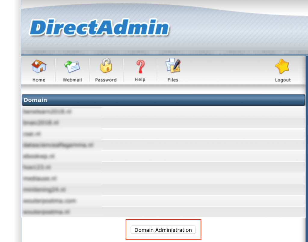 Domain Administration DirectAdmin