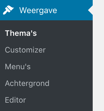 Weergave opties WordPress