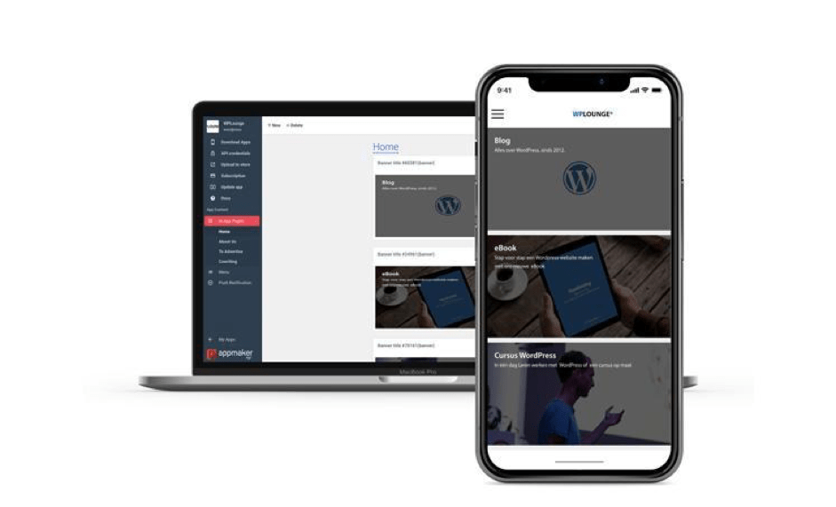 Desktop en mobiele versie WPLounge
