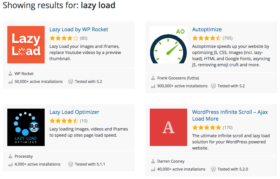 Lazy Load plugins
