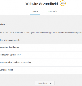 Website gezondheid Wordpress website