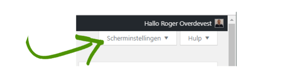 Scherminstellingen WordPress