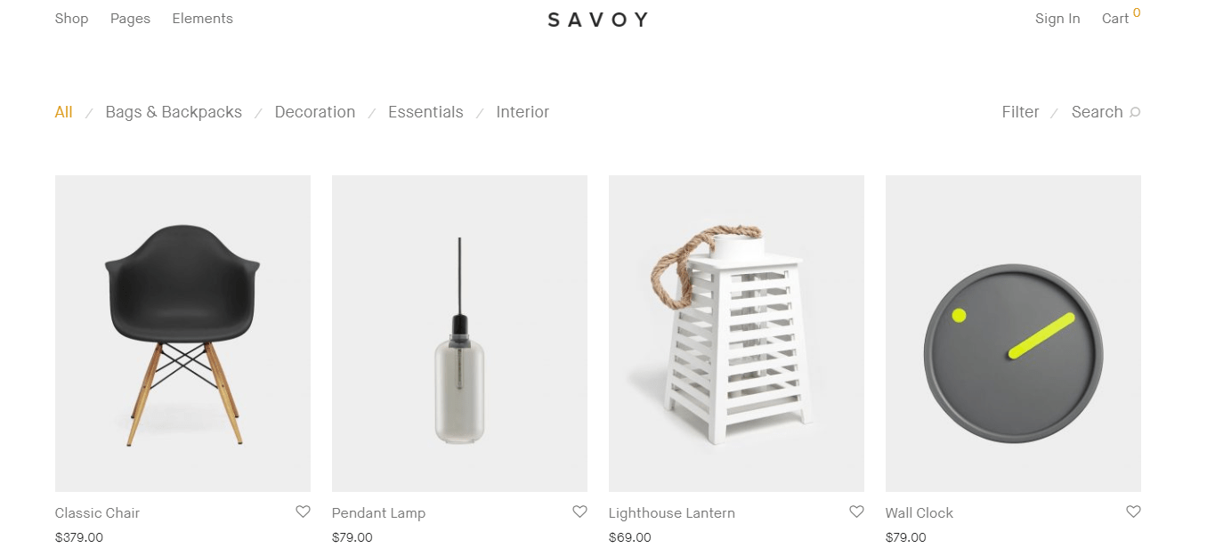 Savoy WordPress template voor webshops