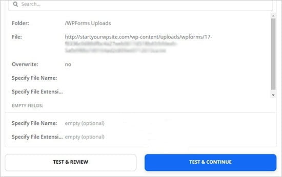Test & continue