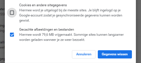 cachegegevens wissen 2