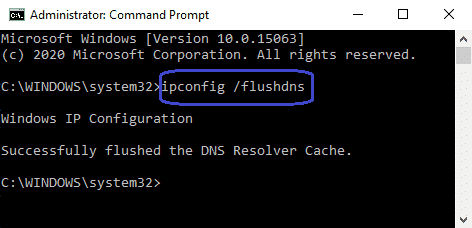 ipconfig/flushDNS