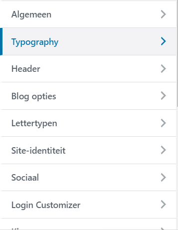 WordPress Customizer Typography