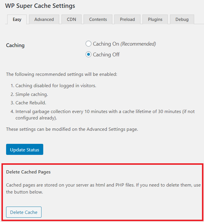 Cache Plugin WP Super Cache