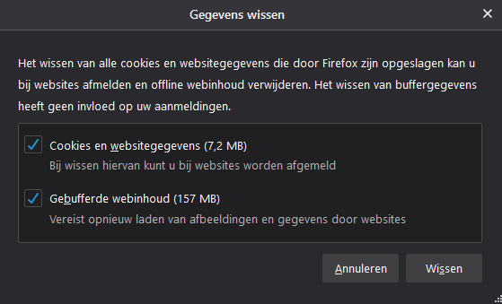 FireFox Cookies verwijderen