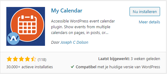 My Calendar Plugin
