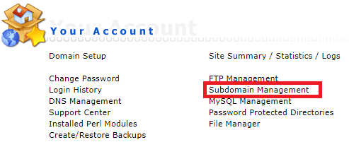 subdomein aanmaken