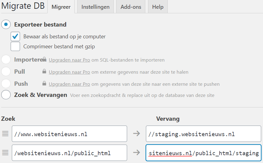 Migrate DB