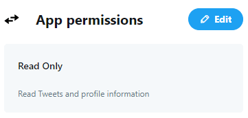 App Permissions twitter