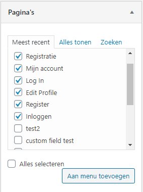 Leden menu