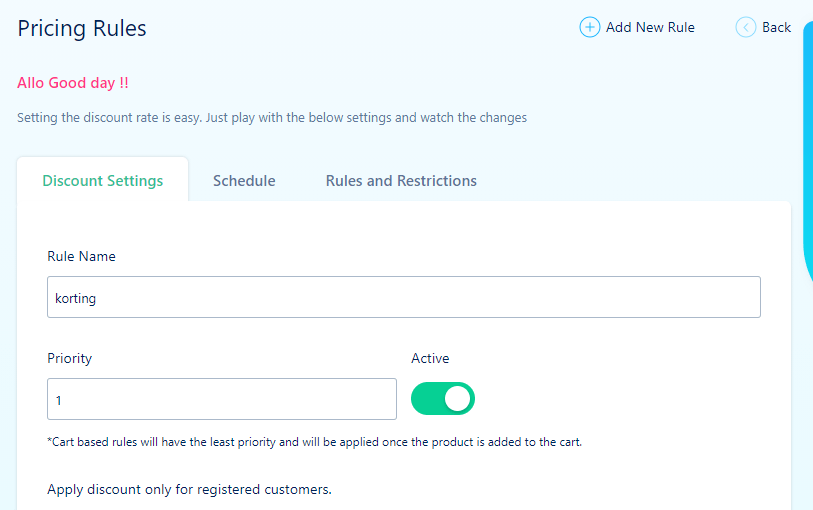 Acowebs prijs regels