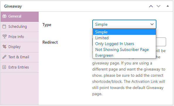 Simple Giveaway General