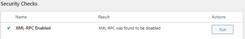 XML-RPC check