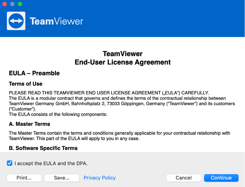 TeamViewer Download Mac stap 6