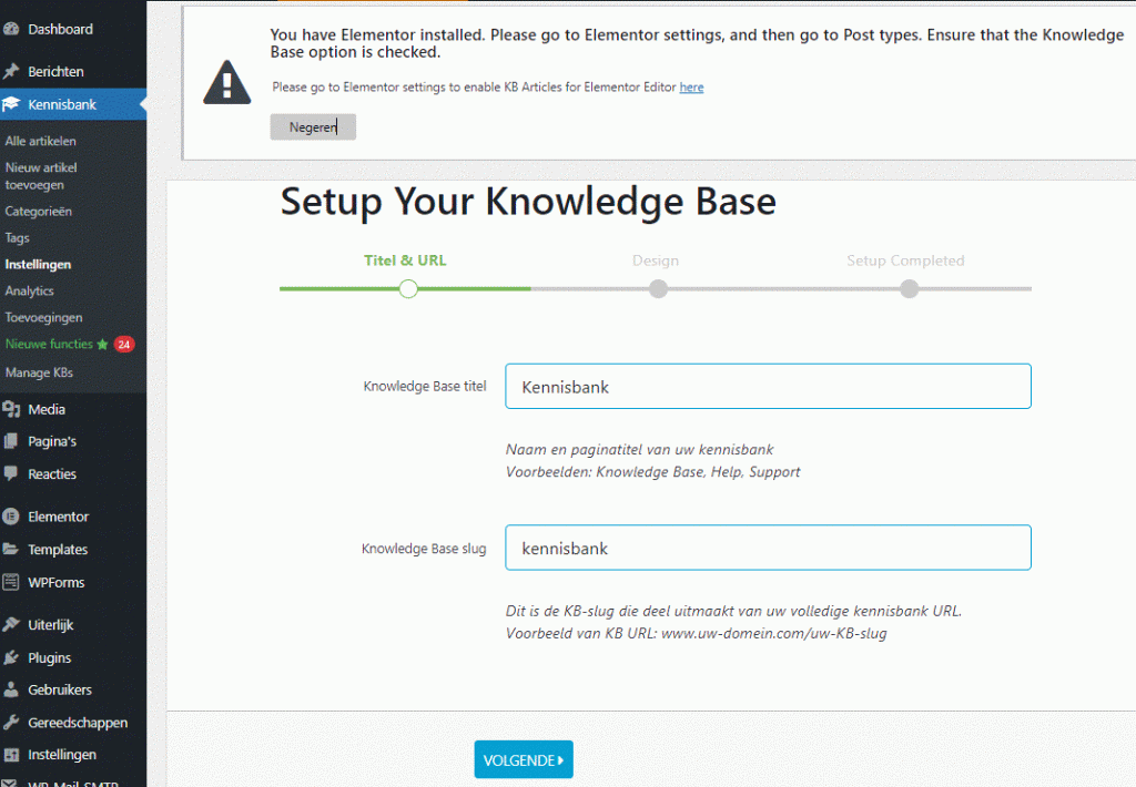 Echo Knowledge Base Setup