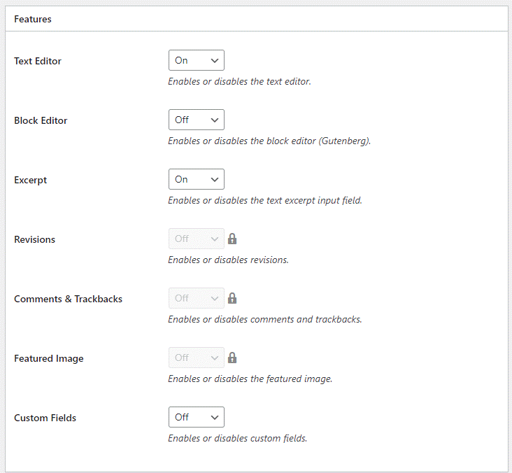 Encyclopedia settings