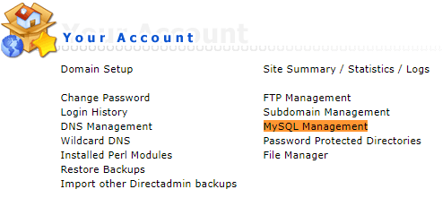 Start MySQL Management