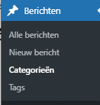 menu bericht categorieën