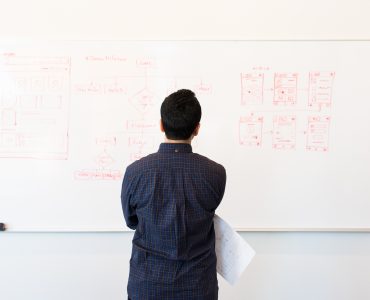 man voor whiteboard design