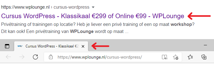 SEO titel toevoegen