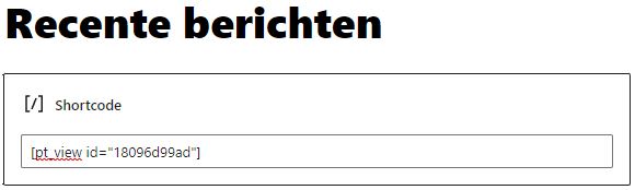 recente berichten shortcode