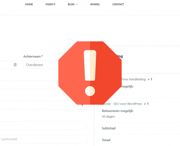 woocommerce afrekenpagina problemen