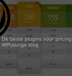Beste pricing table plugins wordpress