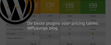 Beste pricing table plugins wordpress