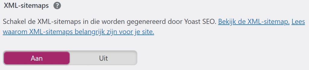 Yoast SEO plugin XML-sitemaps instelling sitemapvalidator