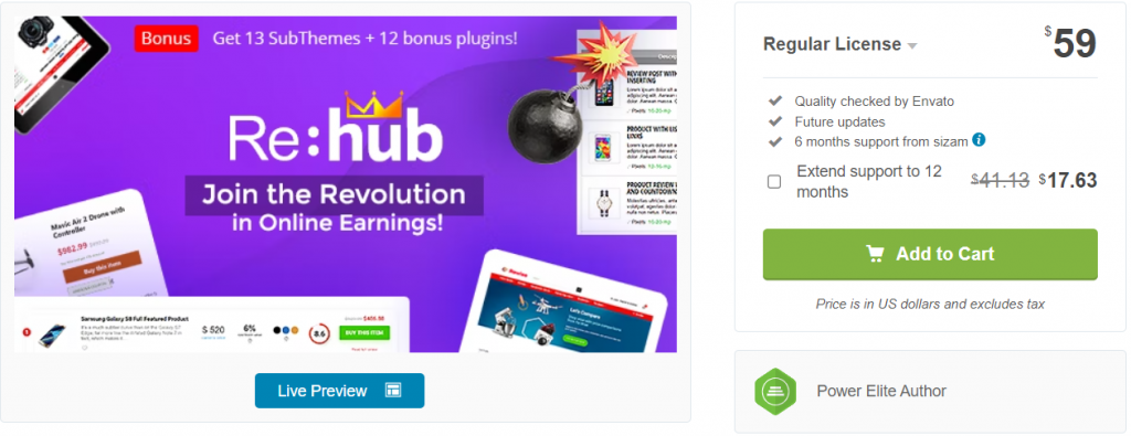 REHub wordpress vergelijkingswebsite theme