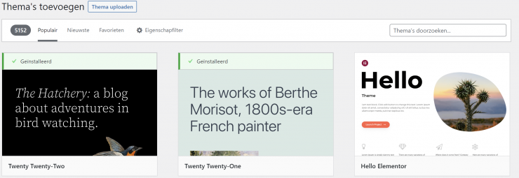 wordpress thema veranderen